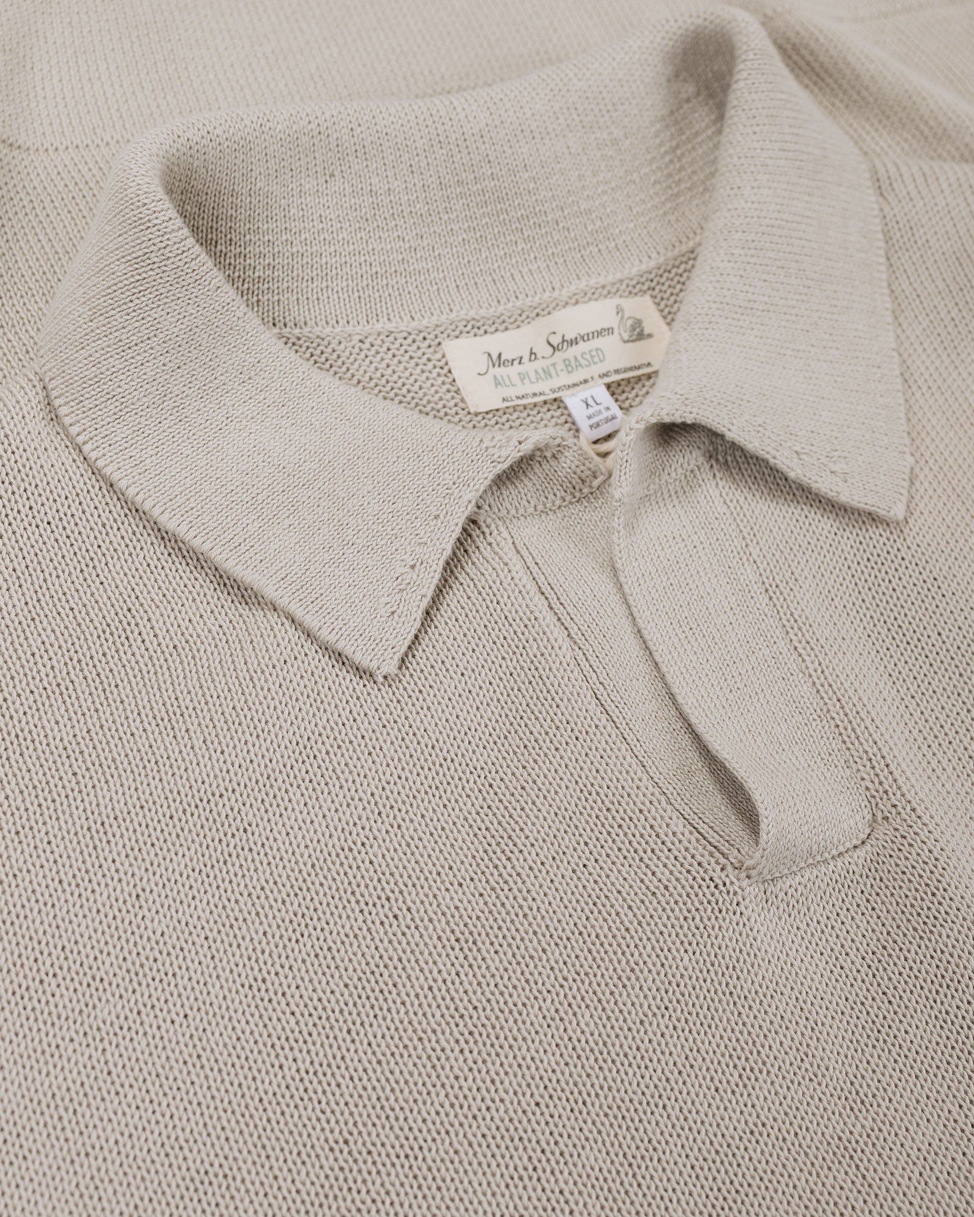 Merz B. Schwanen KNITPOLO02 コットン 半袖ポロシャツ サンド