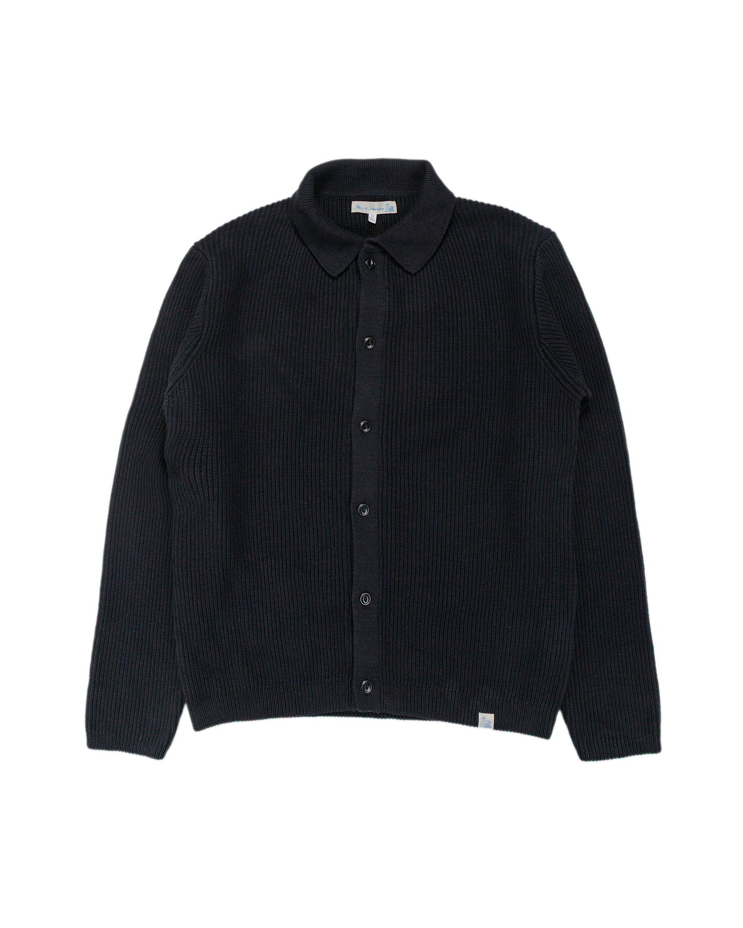 Merz B. Schwanen KNITSHIRT05 Ribbed Knitshirt Deep Black