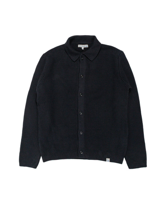 Merz B. Schwanen KNITSHIRT05 Ribbed Knitshirt Deep Black
