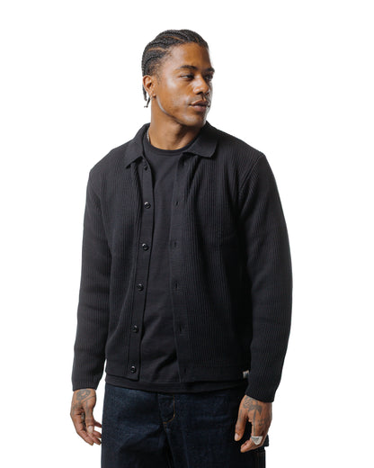 Merz B. Schwanen KNITSHIRT05 Ribbed Knitshirt Deep Black