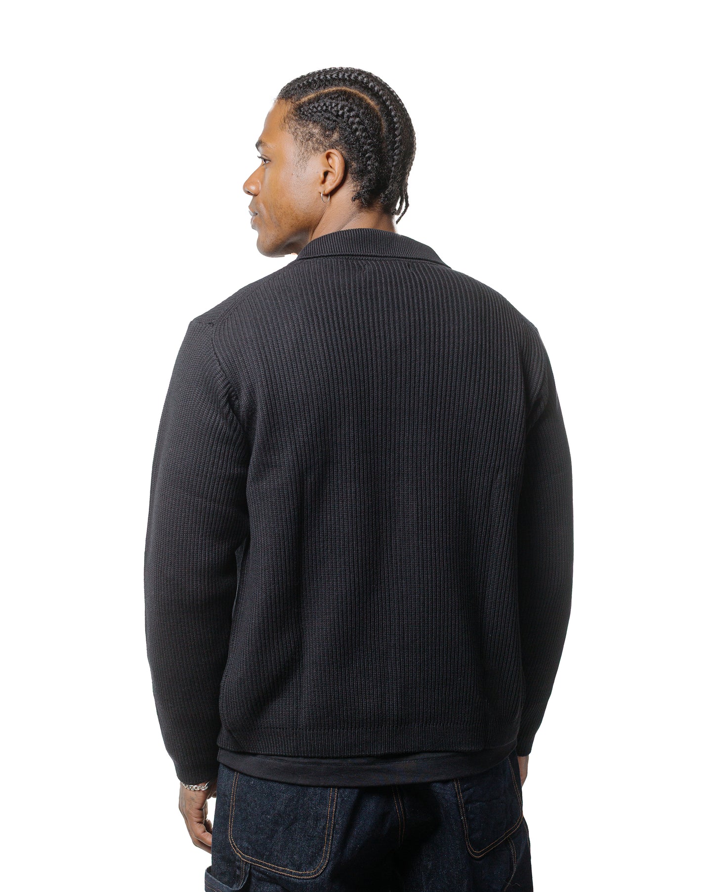 Merz B. Schwanen KNITSHIRT05 Ribbed Knitshirt Deep Black