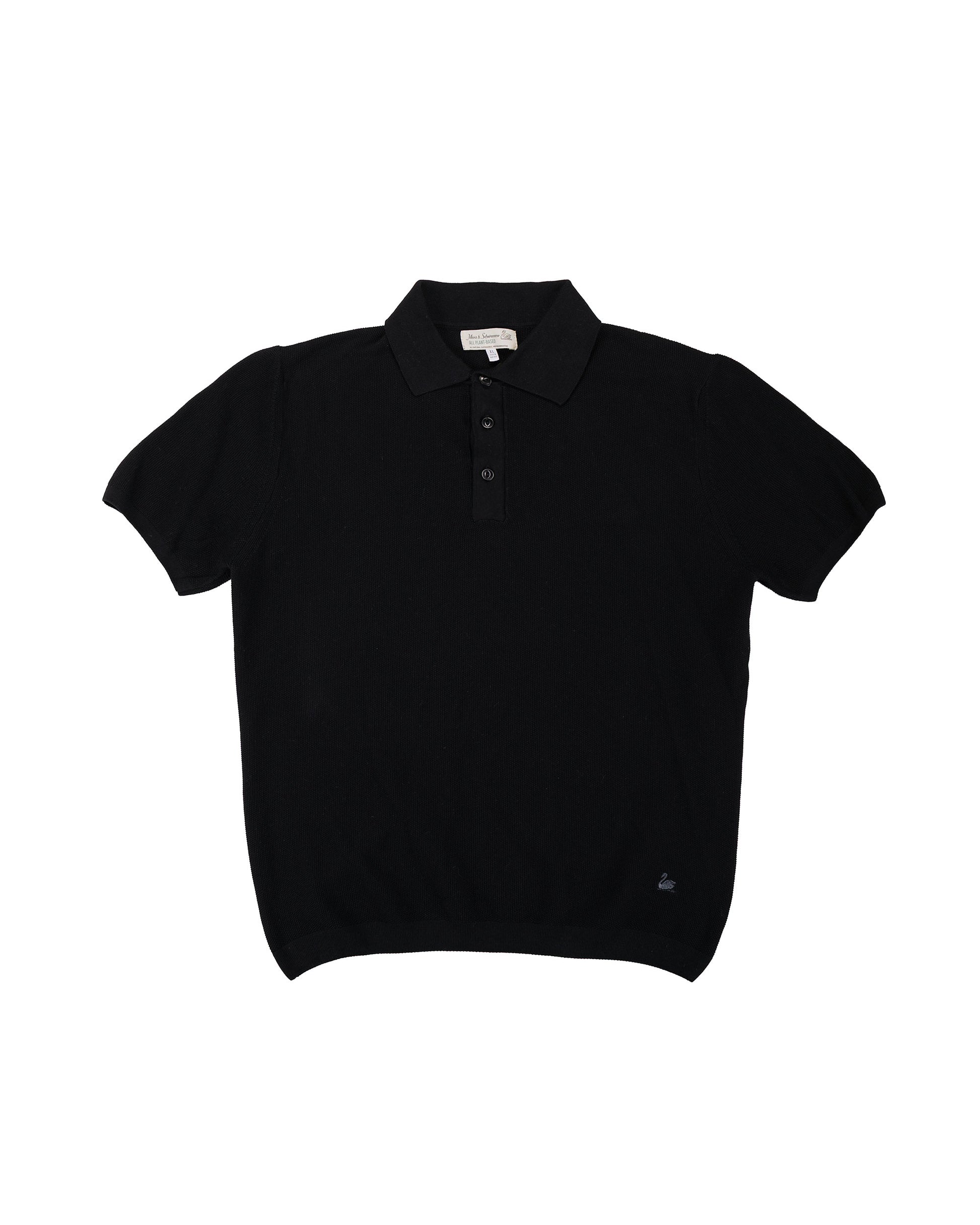 lost & found Merz B. Schwanen Merz B. Schwanen KPLP02 Knitted Polo Deep Black