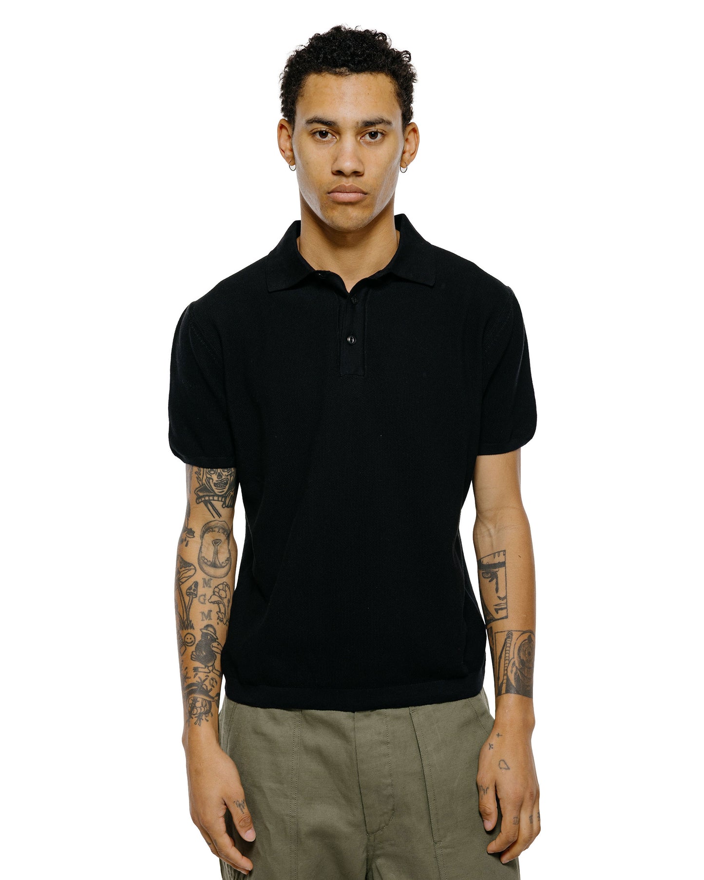 lost & found Merz B. Schwanen Merz B. Schwanen KPLP02 Knitted Polo Deep Black