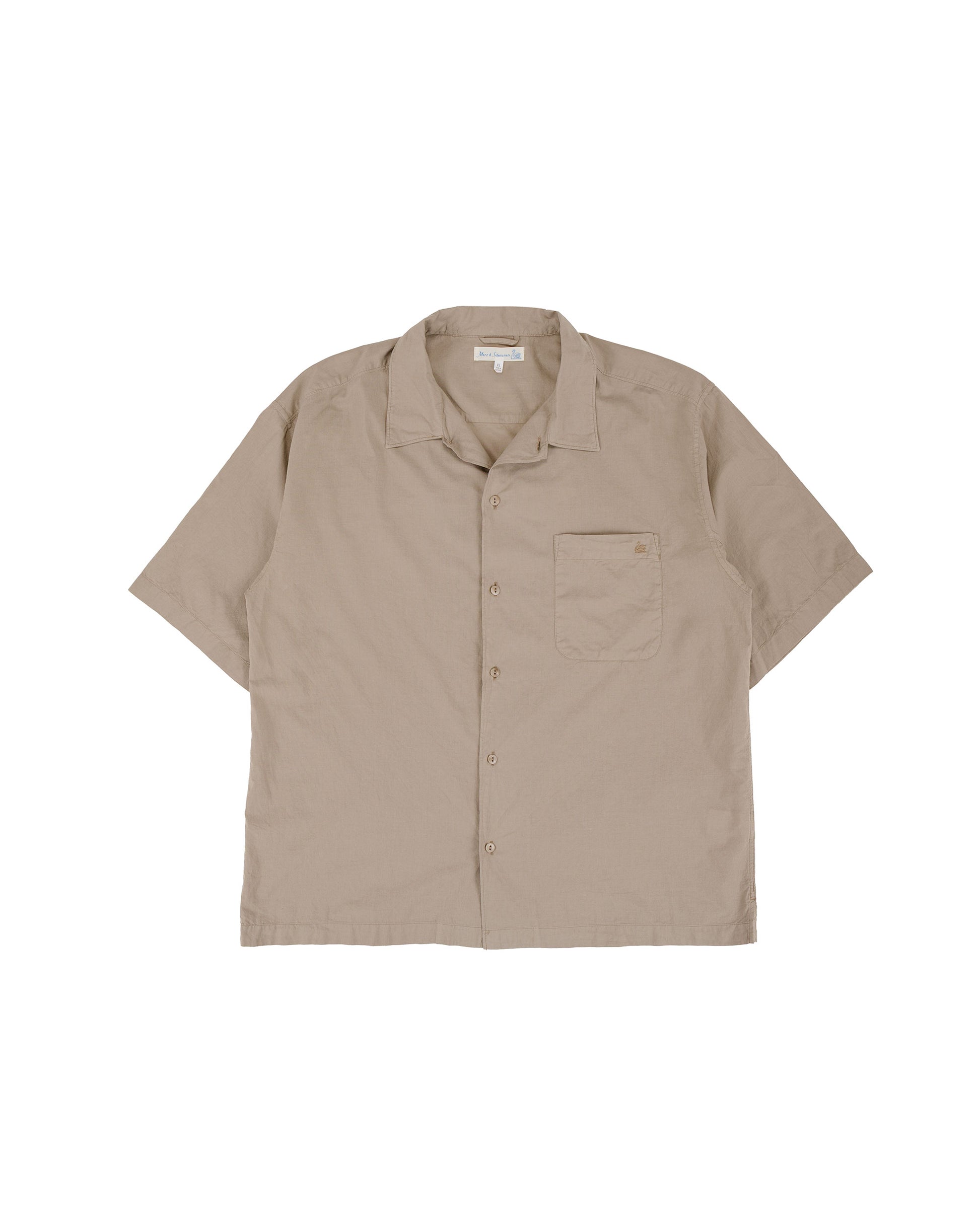 lost & found Merz B. Schwanen Merz B. Schwanen SHIRT09LP Unisex Short Sleeve Cotton Poplin Shirt Faded Grain