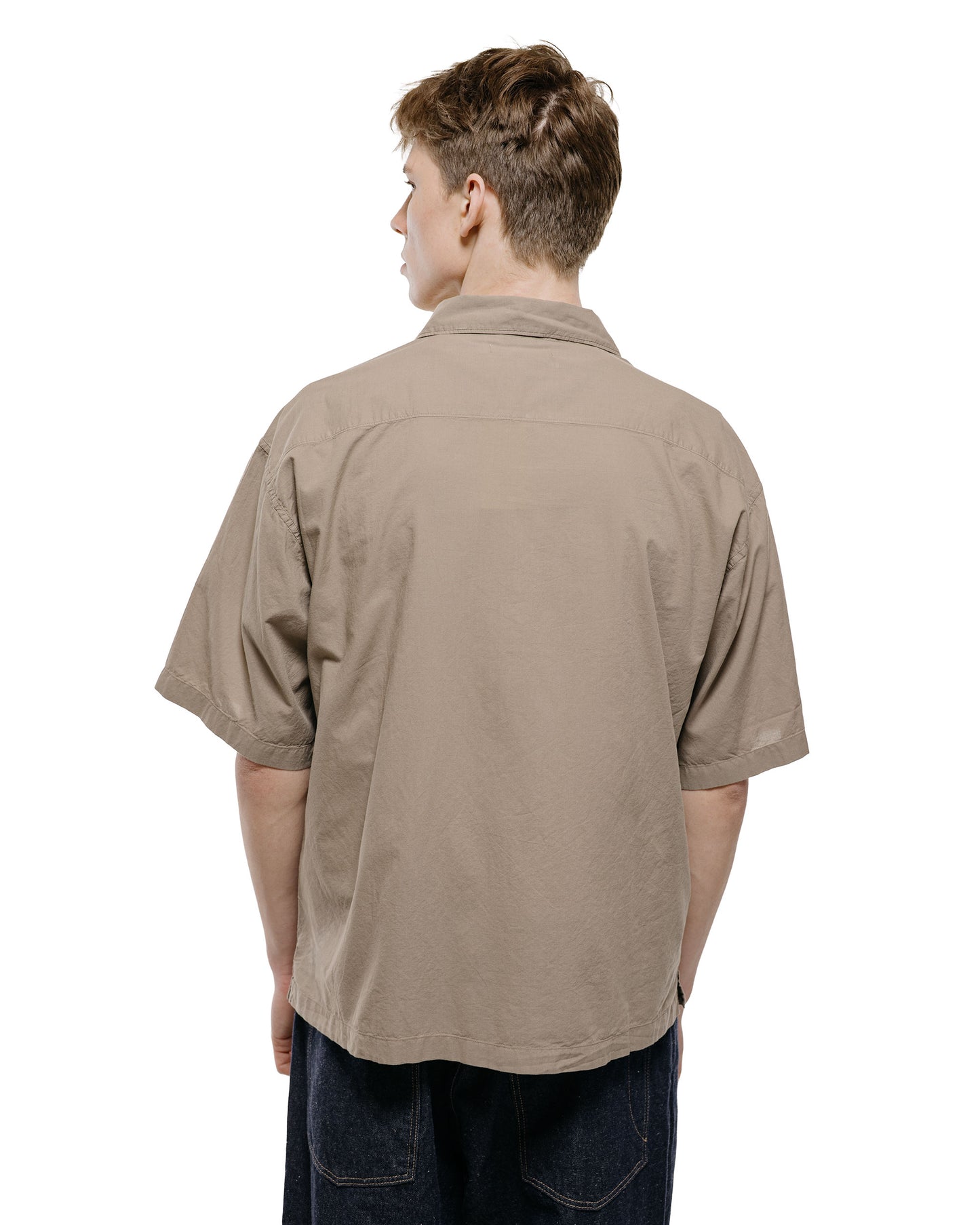 lost & found Merz B. Schwanen Merz B. Schwanen SHIRT09LP Unisex Short Sleeve Cotton Poplin Shirt Faded Grain