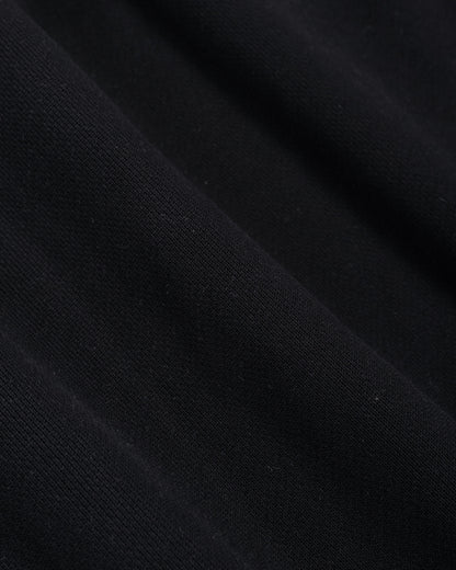 lost & found Merz B. Schwanen Merz B. Schwanen ZIP03 Authentic Fleece Polo Collared Half-Zip Cotton Sweatshirt Deep Black