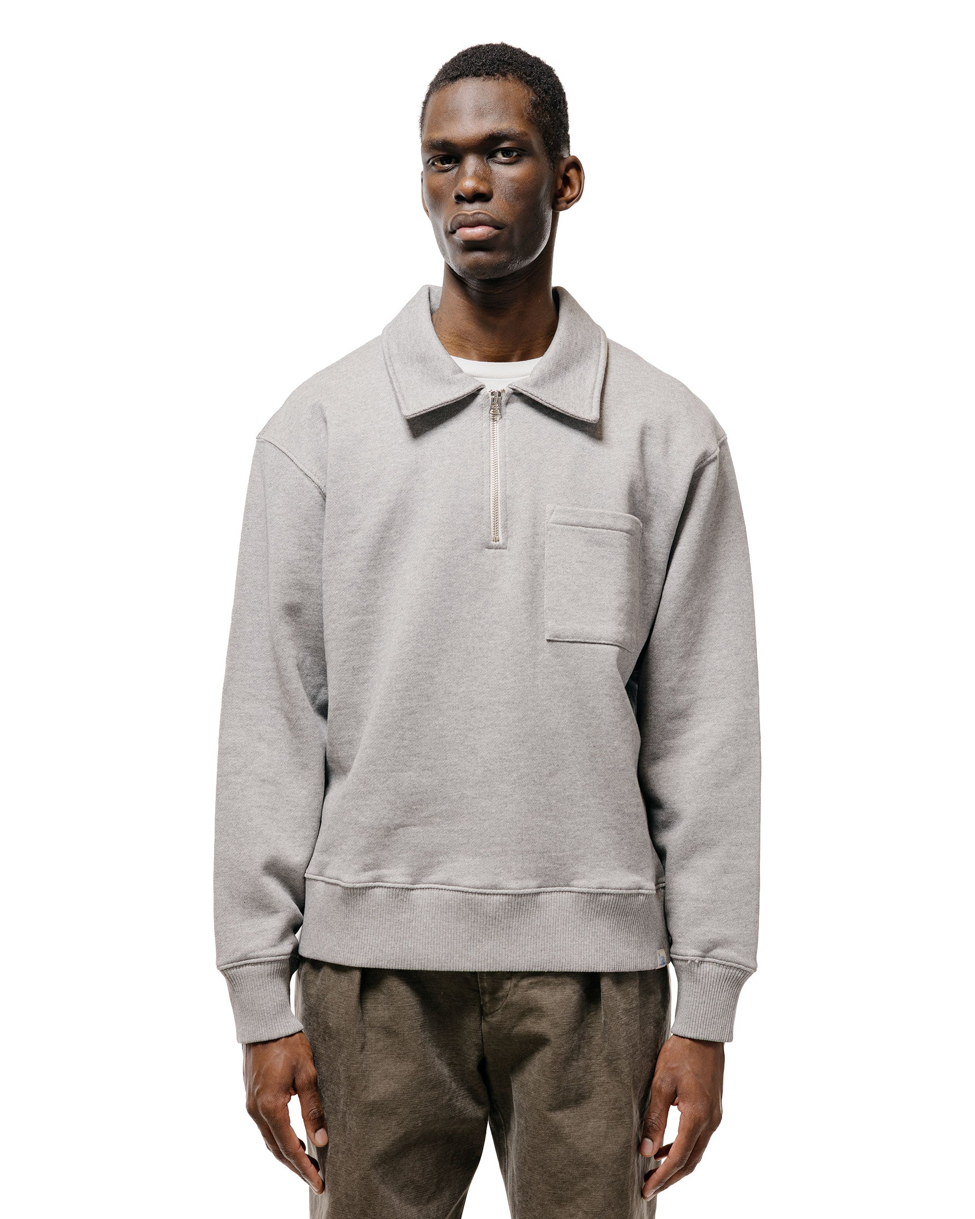 Merz B. Schwanen ZIP03 Authentic Fleece Polo Collared Half-Zip Cotton