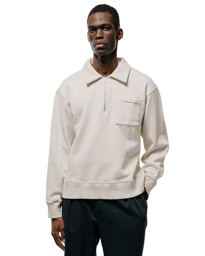 lost & found Merz B. Schwanen Merz B. Schwanen ZIP03 Authentic Fleece Polo Collared Half-Zip Cotton Sweatshirt Nature