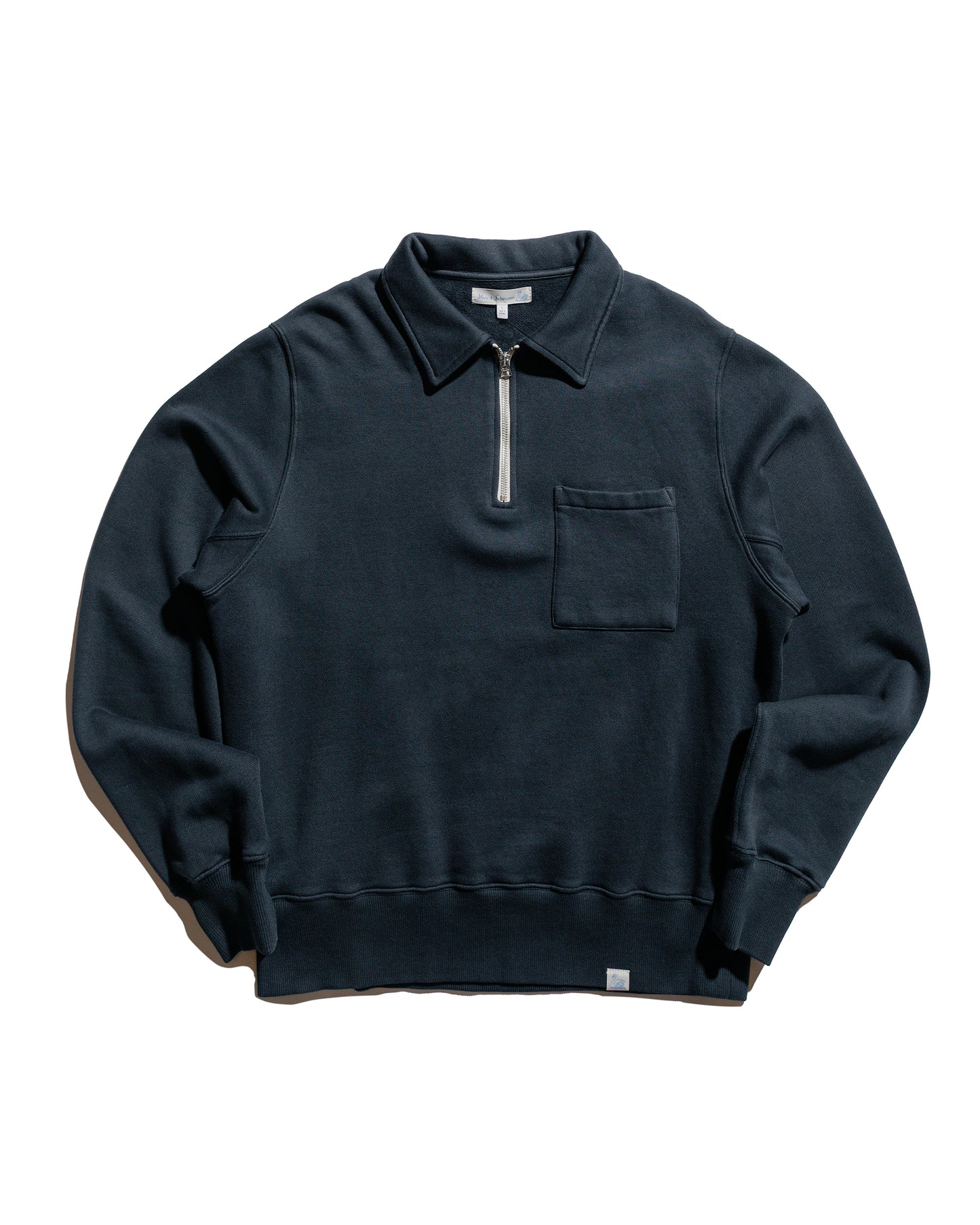 Merz B. Schwanen ZIPC01 Zip Collar Sweatshirt Charcoal