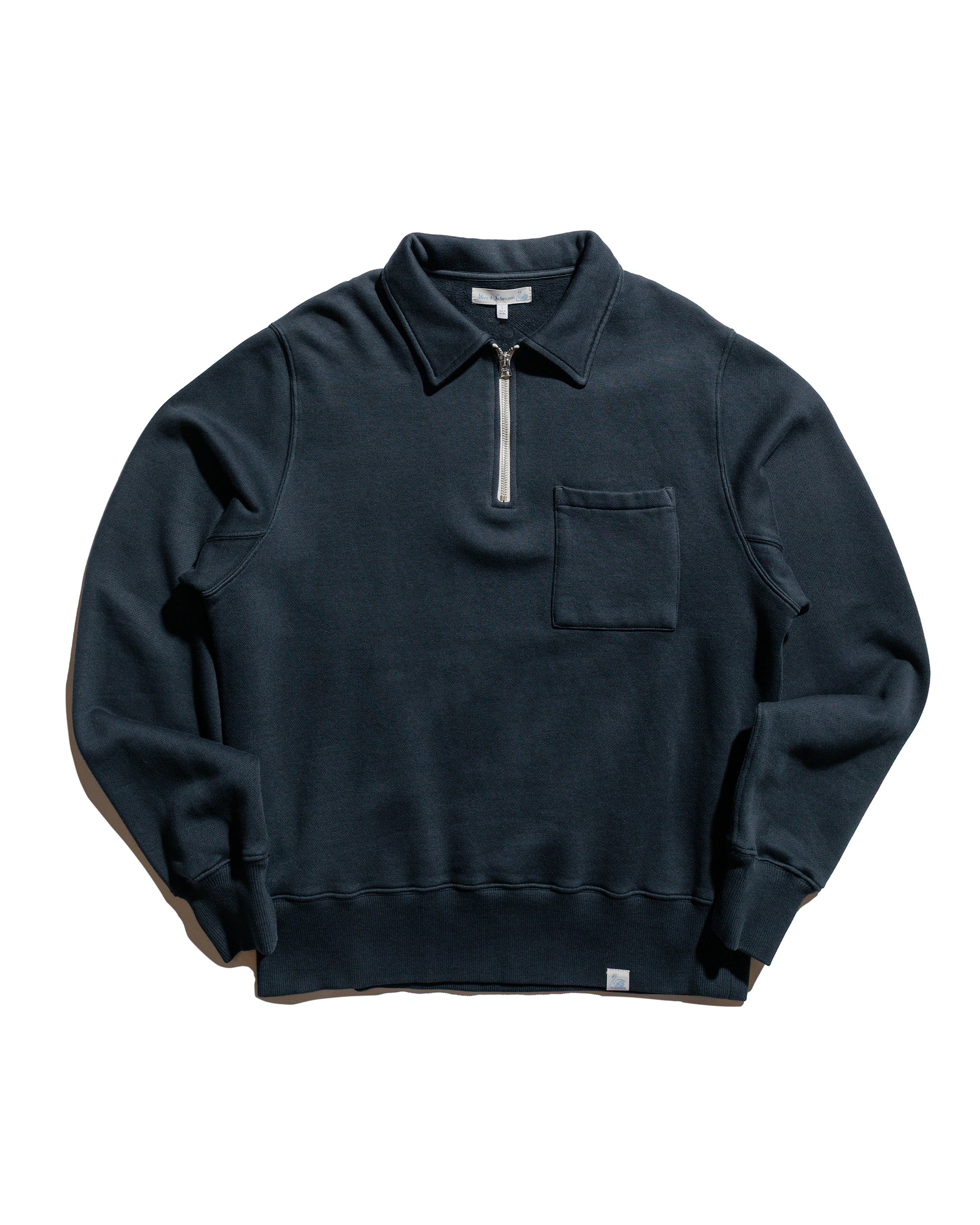 Merz B. Schwanen ZIPC01 Zip Collar Sweatshirt Charcoal