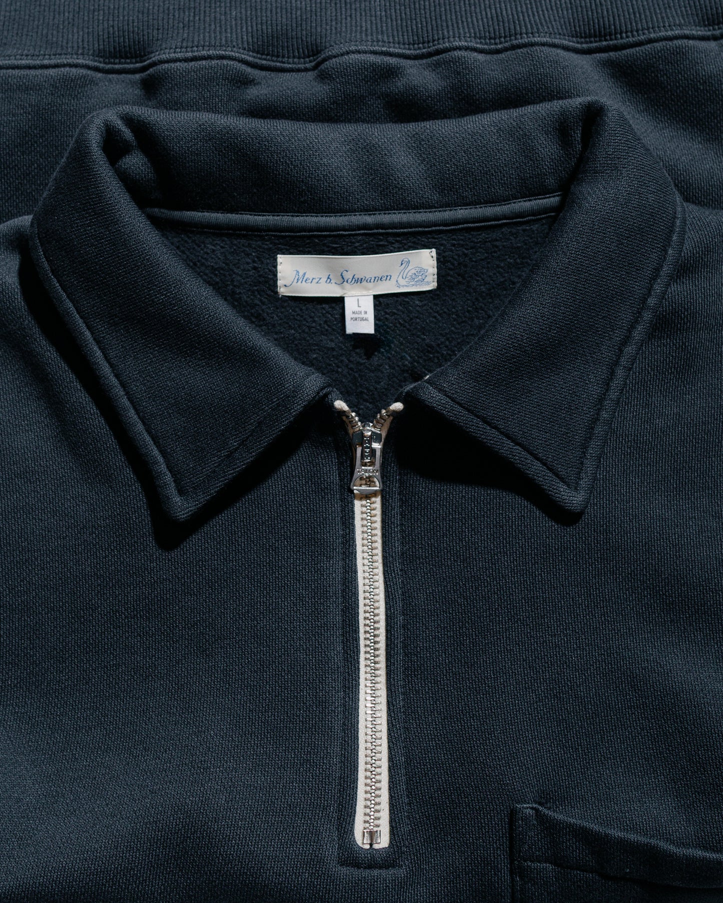 Merz B. Schwanen ZIPC01 Zip Collar Sweatshirt Charcoal