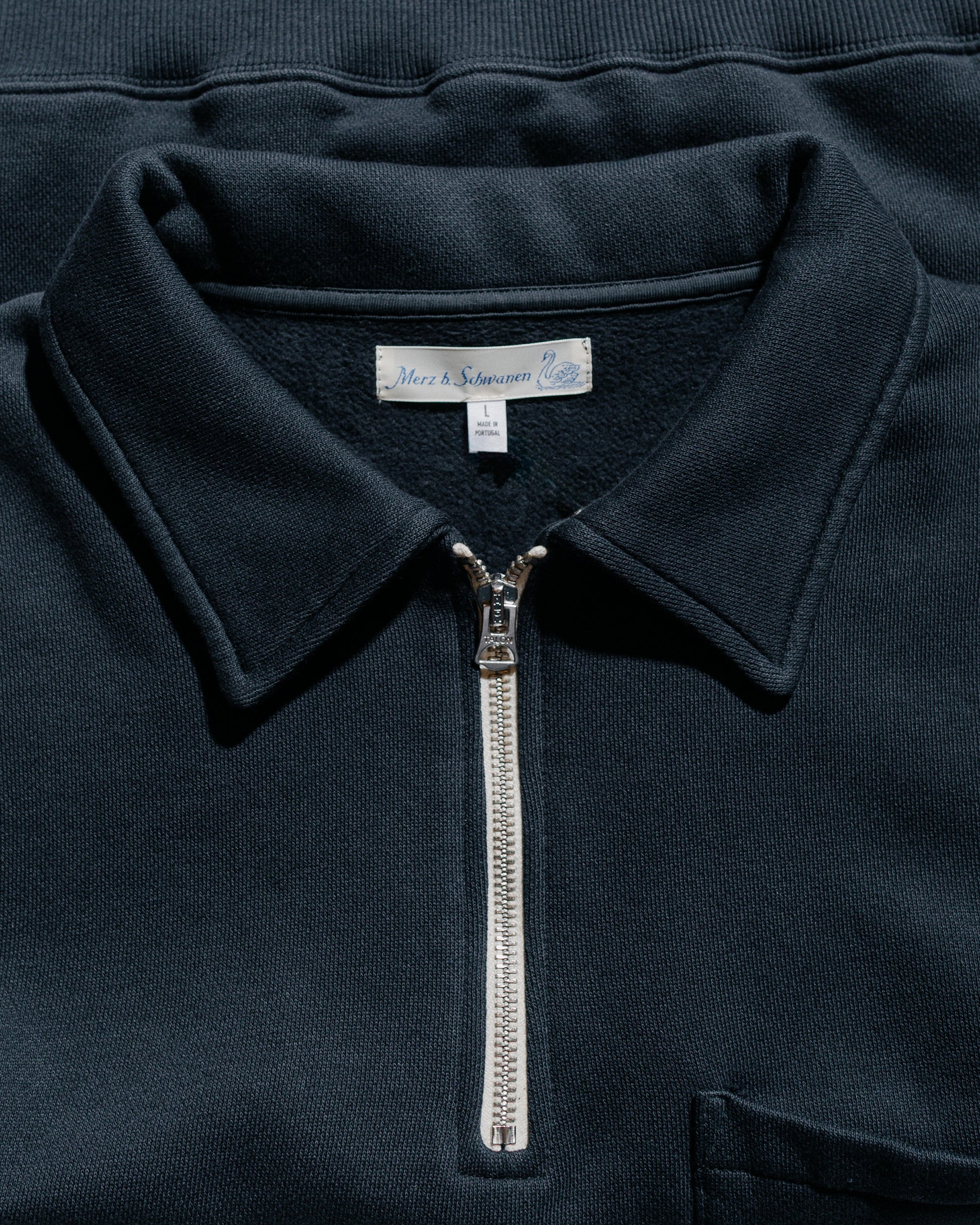 Merz B. Schwanen ZIPC01 Zip Collar Sweatshirt Charcoal