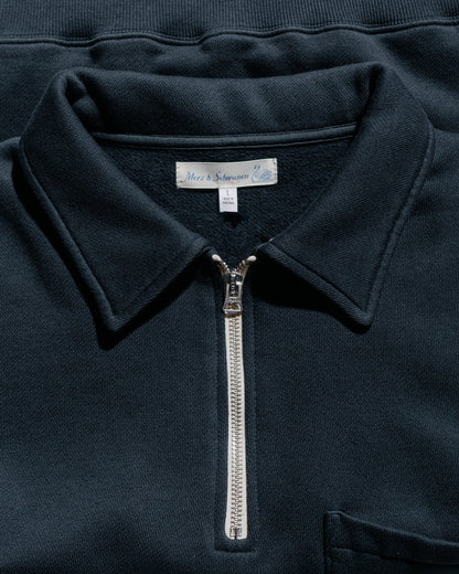Merz B. Schwanen ZIPC01 Zip Collar Sweatshirt Charcoal