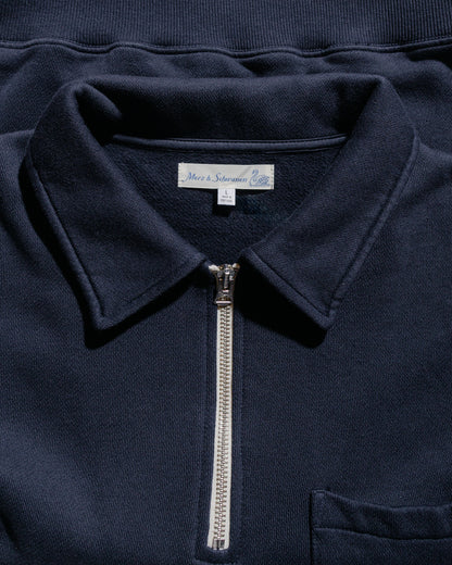 Merz B. Schwanen ZIPC01 Zip Collar Sweatshirt Dark Navy