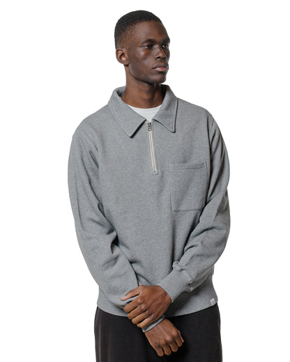 Merz B. Schwanen ZIPC01 Zip Collar Sweatshirt Grey Melange