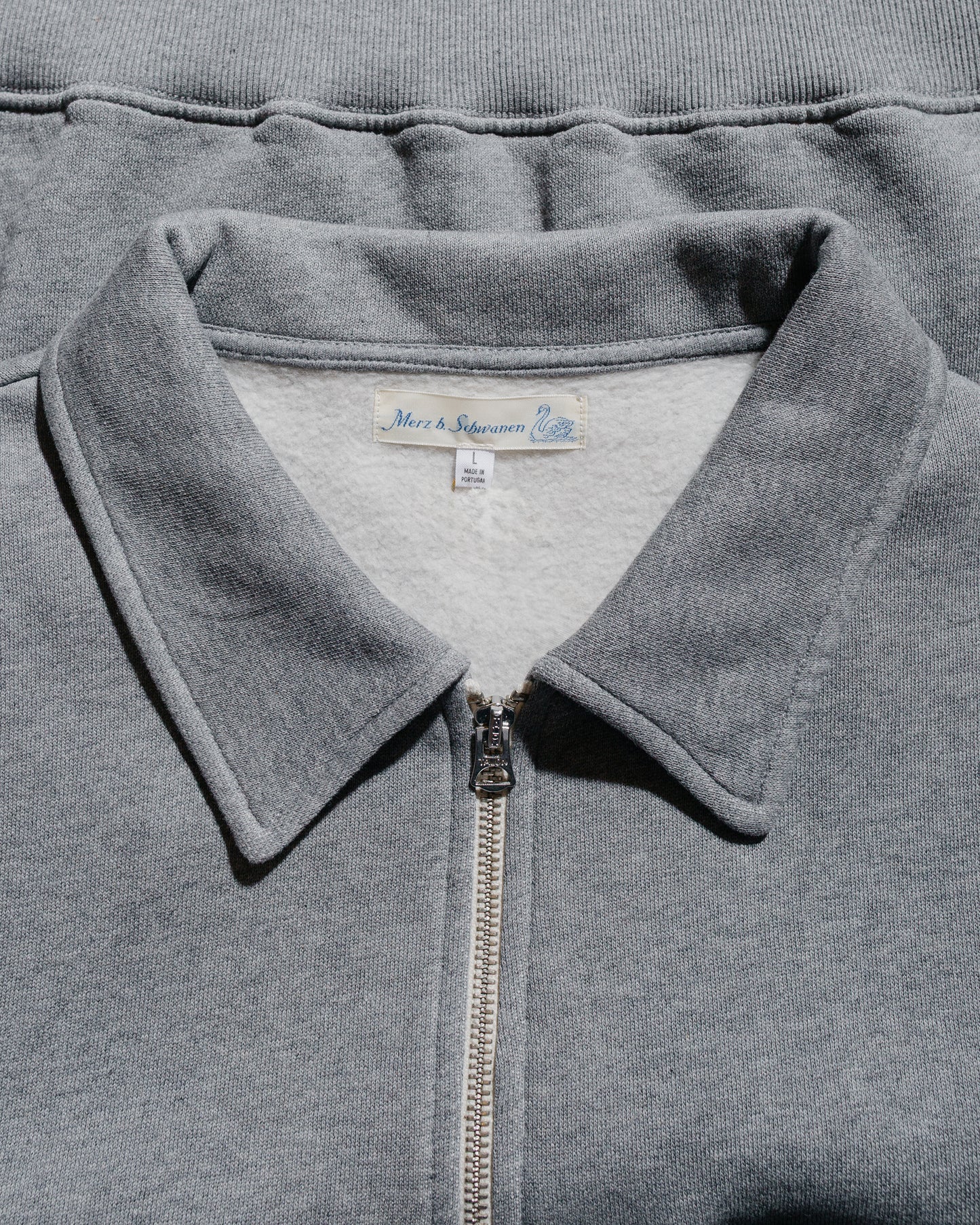 Merz B. Schwanen ZIPC01 Zip Collar Sweatshirt Grey Melange