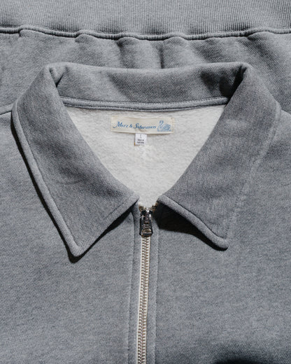 Merz B. Schwanen ZIPC01 Zip Collar Sweatshirt Grey Melange