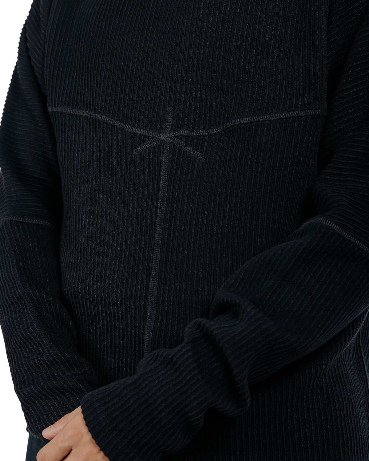MotivMfg Bog T-Shirt Cotton Linen Rib Jersey/Black