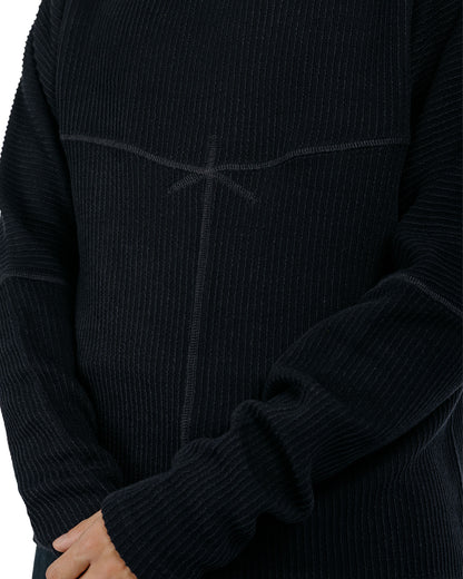 MotivMfg Bog T-Shirt Cotton Linen Rib Jersey/Black