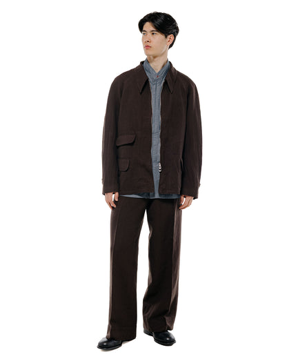 lost & found MotivMfg MotivMfg Mono Trousers Wool Linen Crepe/Espresso