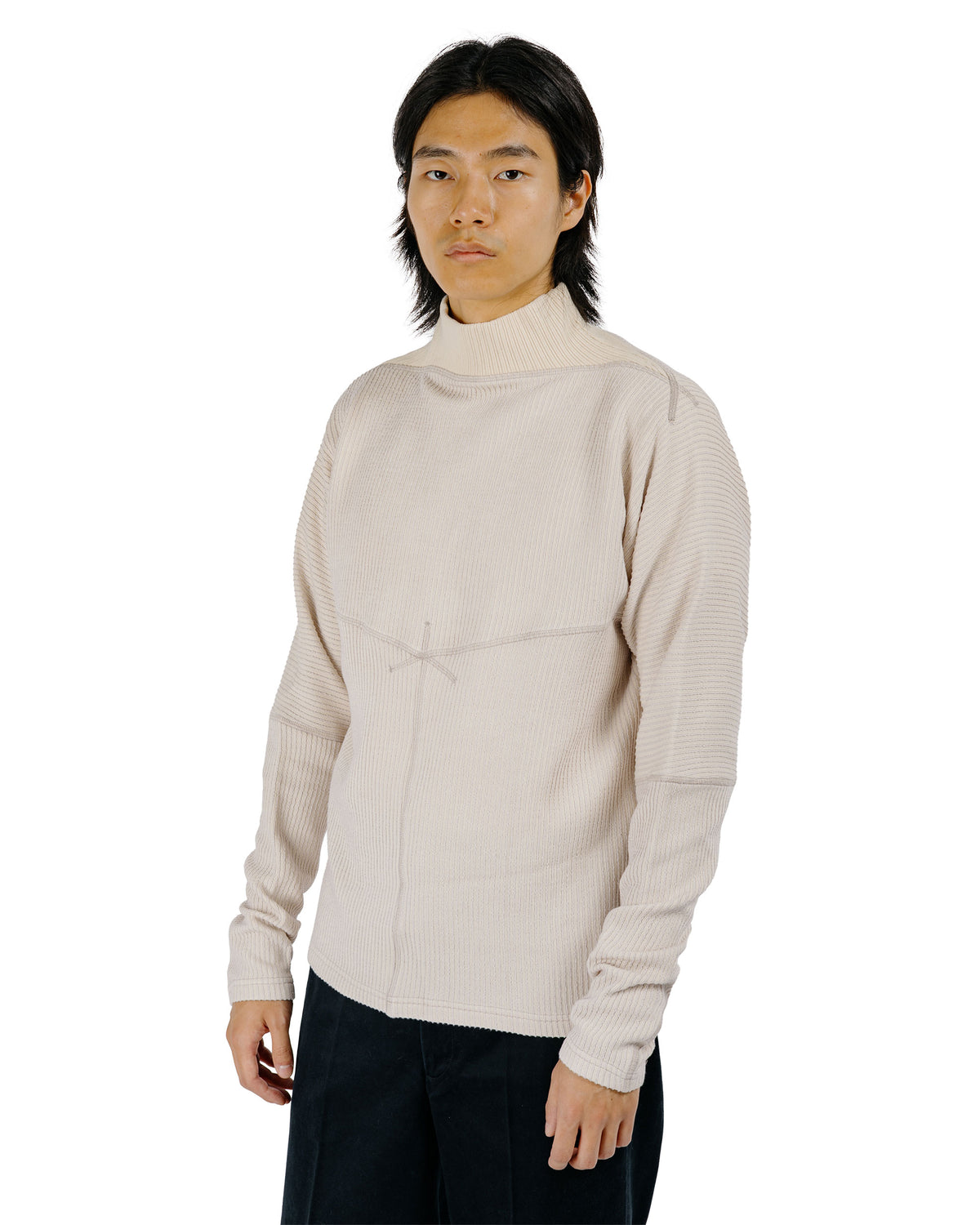 MotivMfg Bog T-Shirt Cotton Linen Rib Jersey/Natural