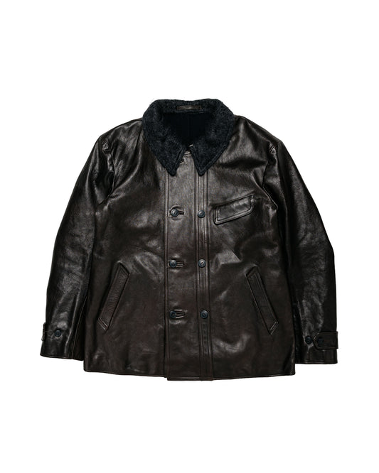 MotivMfg Corbusier Leather Coat Genuine Horsehide Washed/Antique Brown