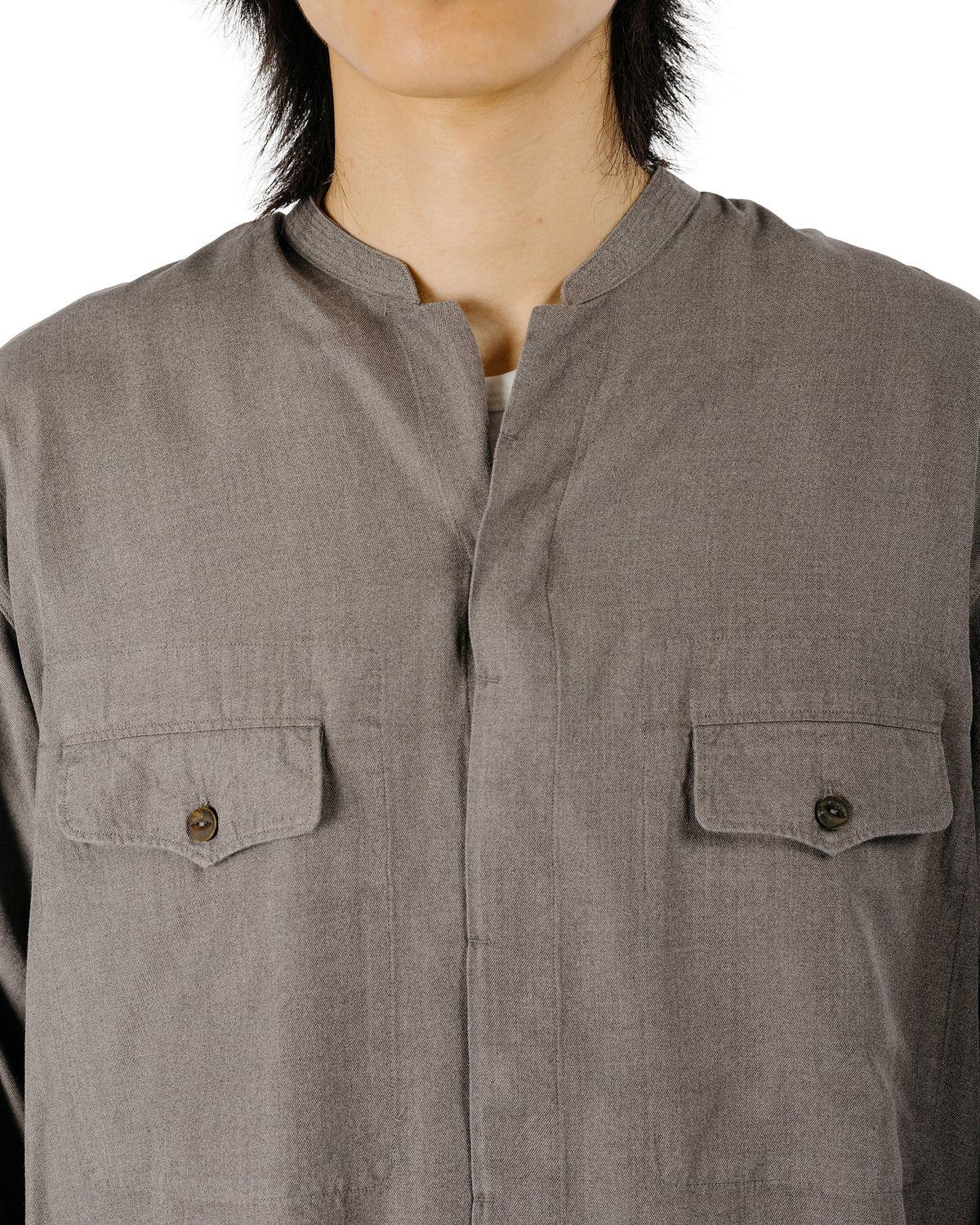 MotivMfg Mikhail Shirt Melange Silk Shirting/Shadow