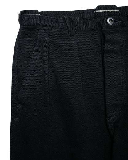 MotivMfg Pleat Denim Trousers Tailorable Denim/Black
