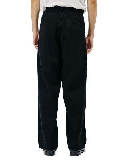 MotivMfg Pleat Denim Trousers Tailorable Denim/Black