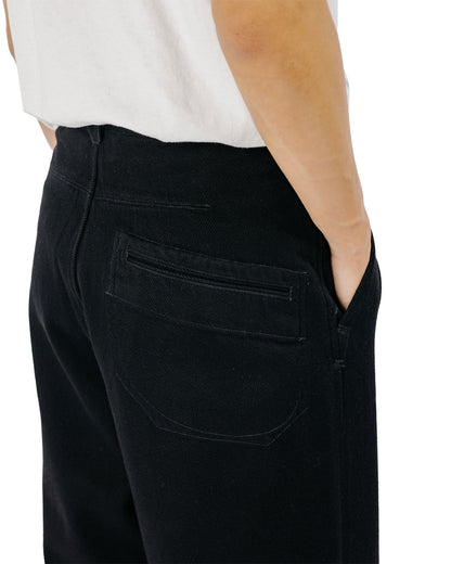 MotivMfg Pleat Denim Trousers Tailorable Denim/Black