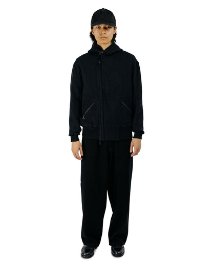 MotivMfg Shiff Hooded Jacket Linen Wool Herringbone/Black