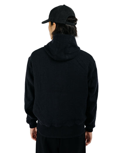 MotivMfg Shiff Hooded Jacket Linen Wool Herringbone/Black