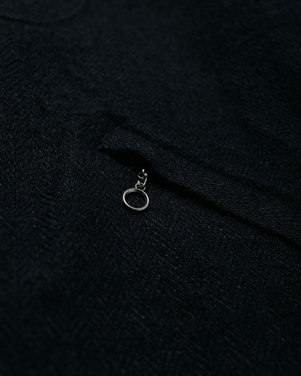 MotivMfg Shiff Hooded Jacket Linen Wool Herringbone/Black