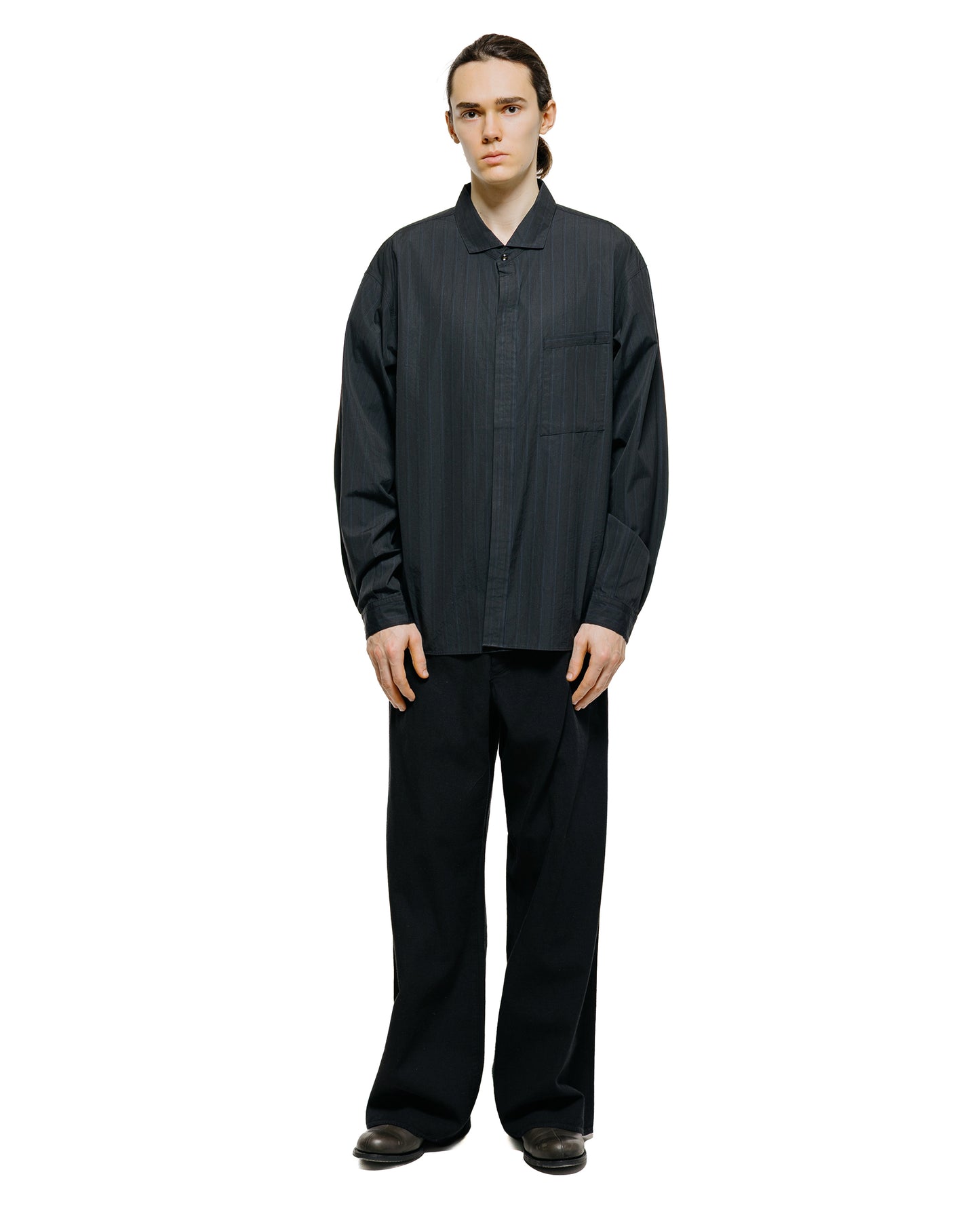 lost & found MotivMfg MotivMfg Shura Shirt Fine Cotton Poplin/Black Striped