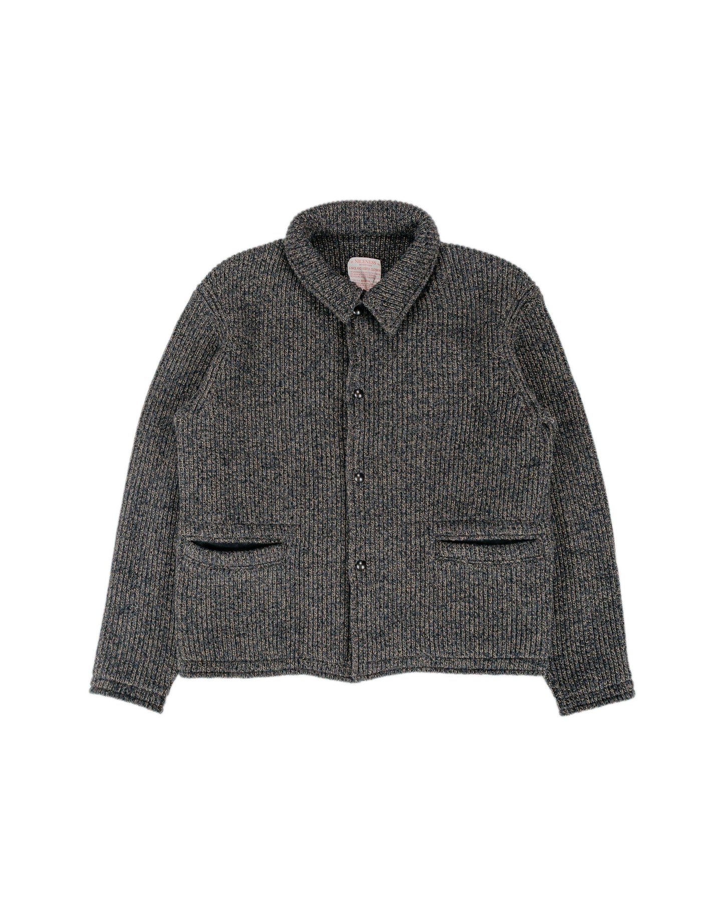 NICENESS B.Ben Wool Chambray Beach Knit Jacket NavyGray