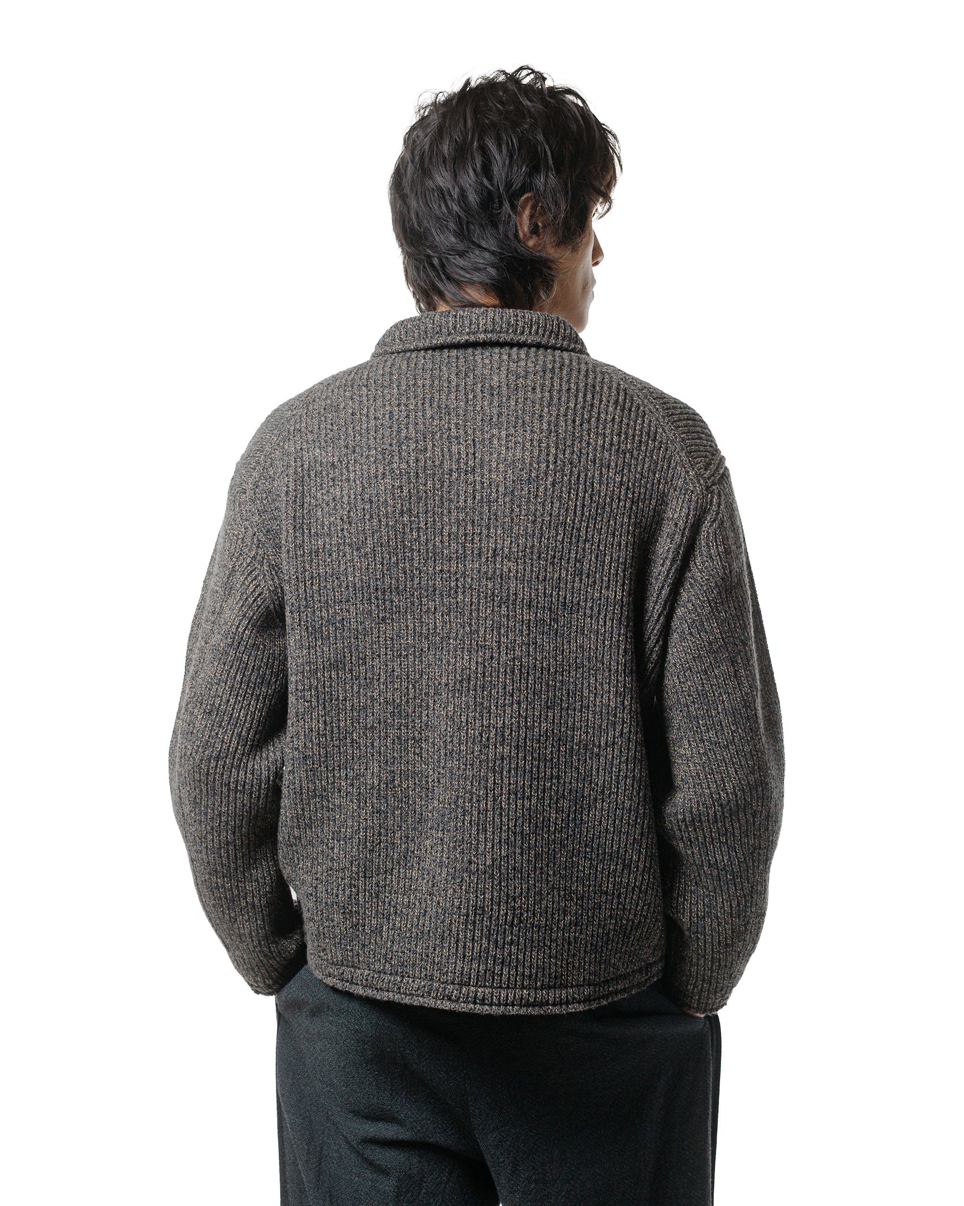 NICENESS B.Ben Wool Chambray Beach Knit Jacket NavyGray