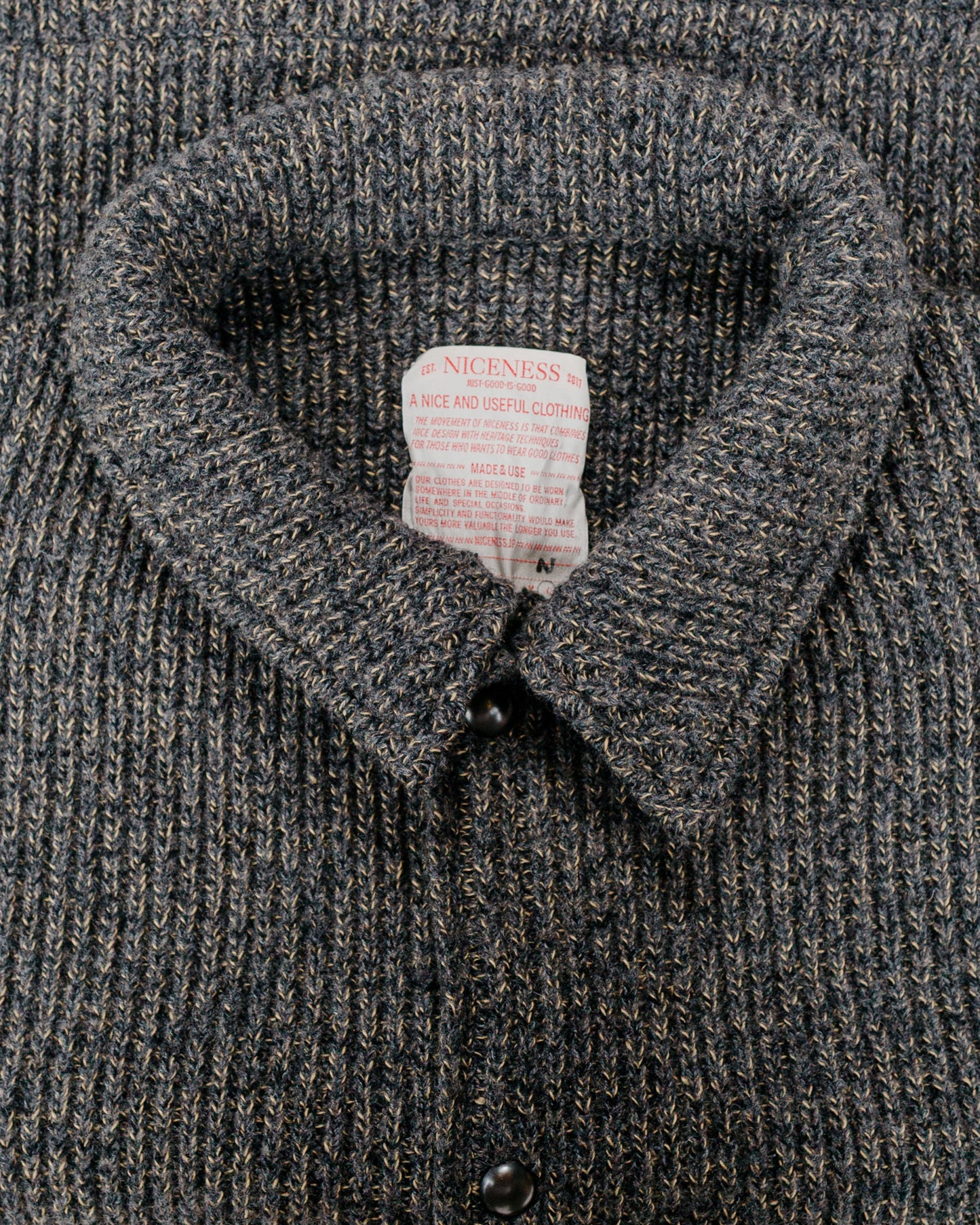 NICENESS B.Ben Wool Chambray Beach Knit Jacket NavyGray