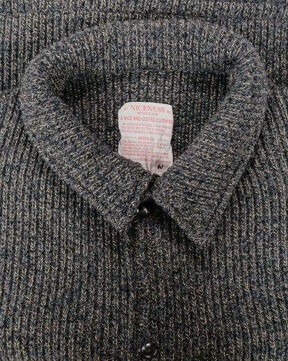 NICENESS B.Ben Wool Chambray Beach Knit Jacket NavyGray