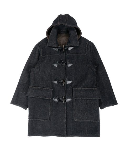 NICENESS H. Pierre Lily-Yarn Herringbone Reversible Duffle Coat Brown/