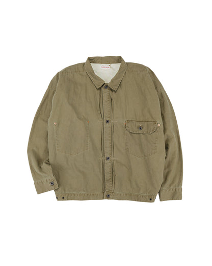 lost & found NICENESS NICENESS H.Thornhill Vintage Treat Herringbone Trucker Khaki