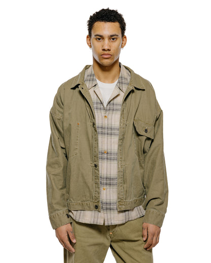 lost & found NICENESS NICENESS H.Thornhill Vintage Treat Herringbone Trucker Khaki