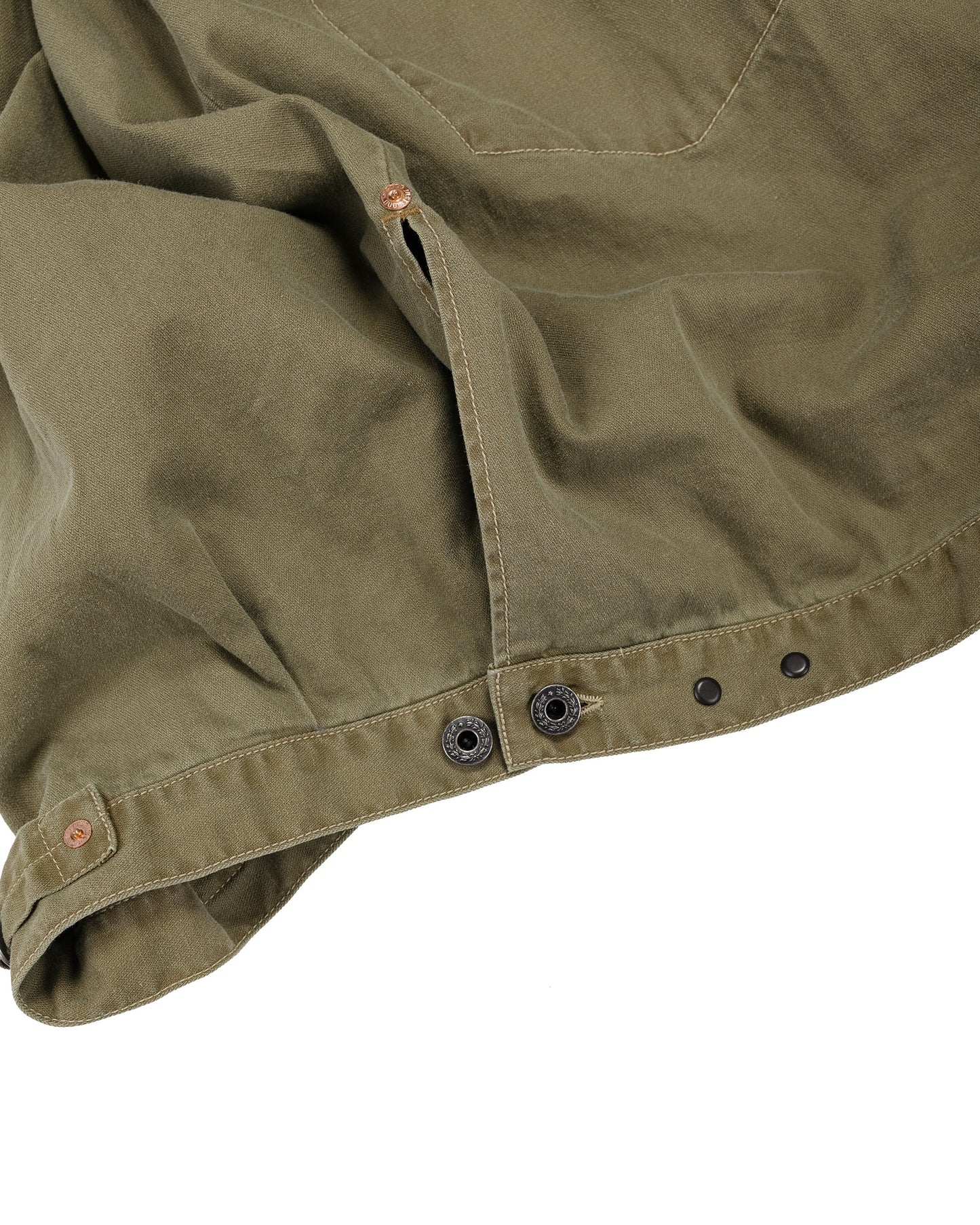 lost & found NICENESS NICENESS H.Thornhill Vintage Treat Herringbone Trucker Khaki