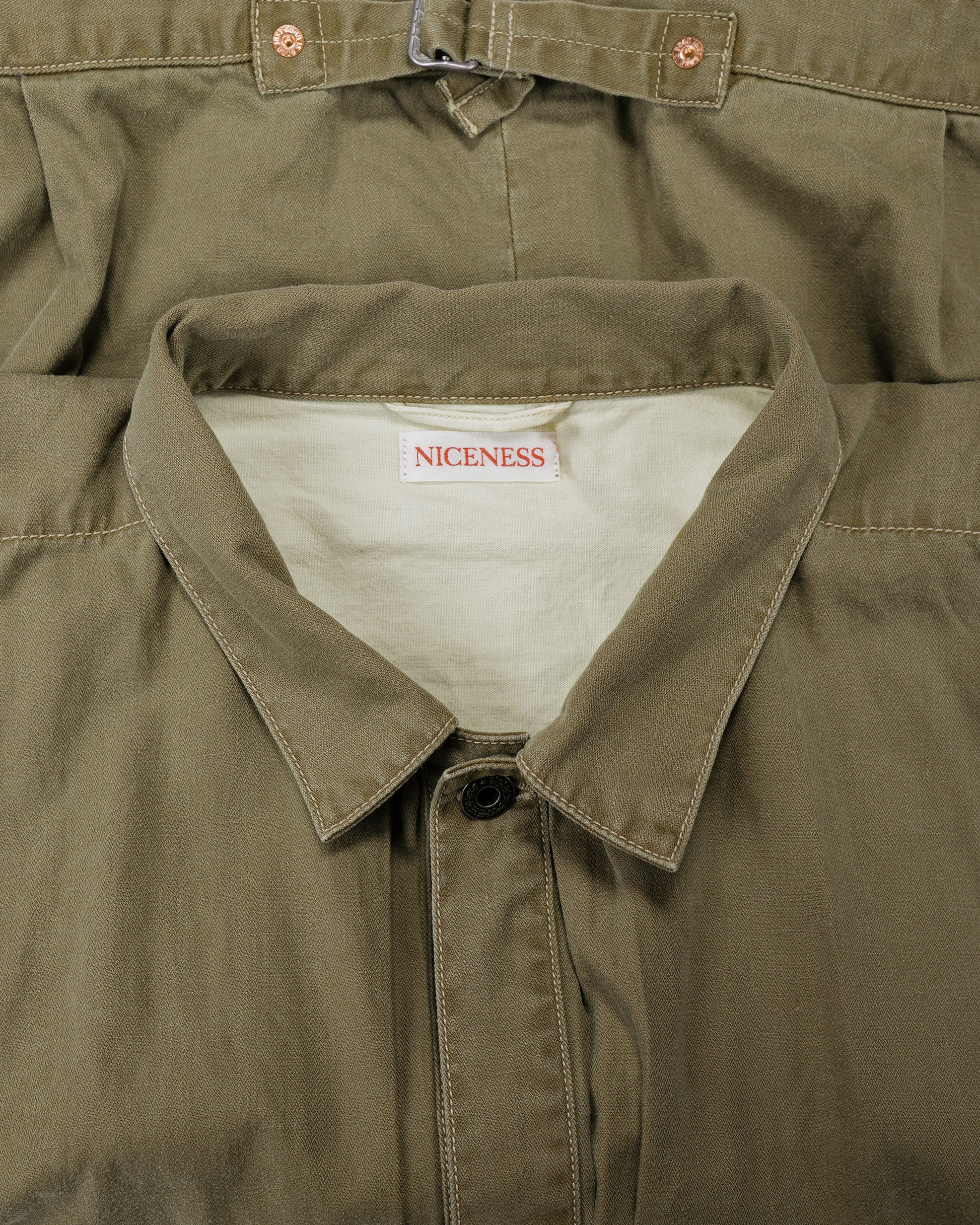 lost & found NICENESS NICENESS H.Thornhill Vintage Treat Herringbone Trucker Khaki