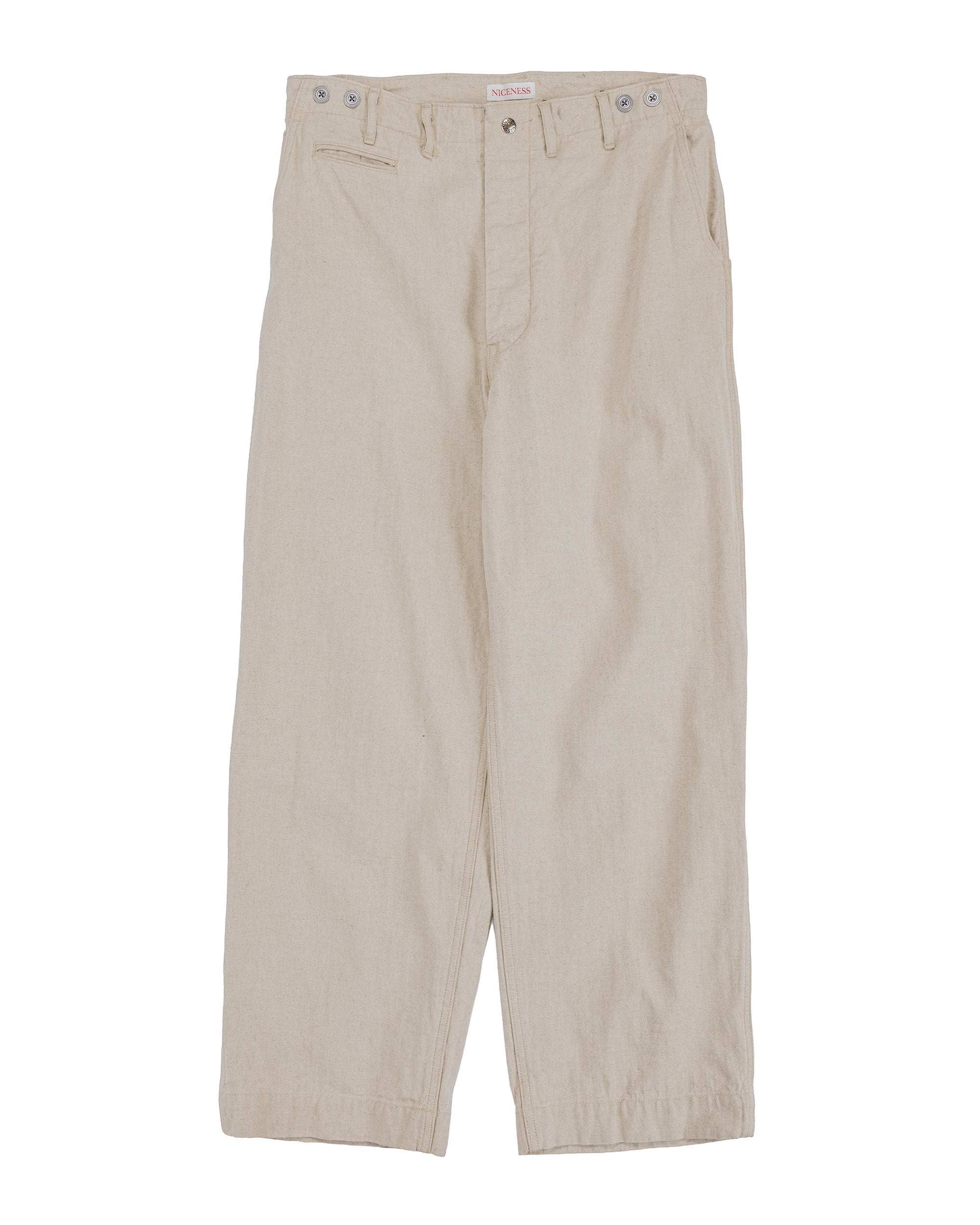 NICENESS L.Bliss Natural Herringbone Utility Pants
