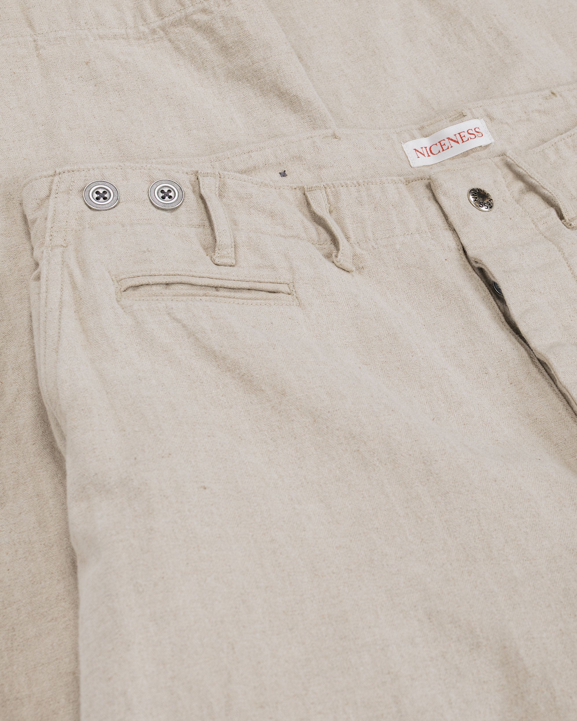 NICENESS L.Bliss Natural Herringbone Utility Pants