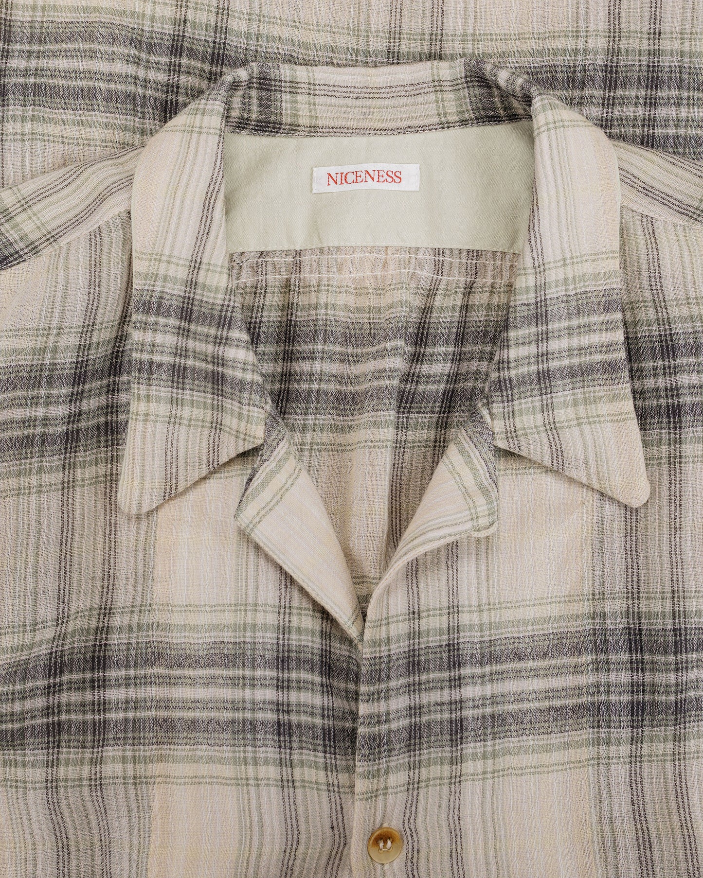 NICENESS Thom Open Collar Jacket Shirt Light Green