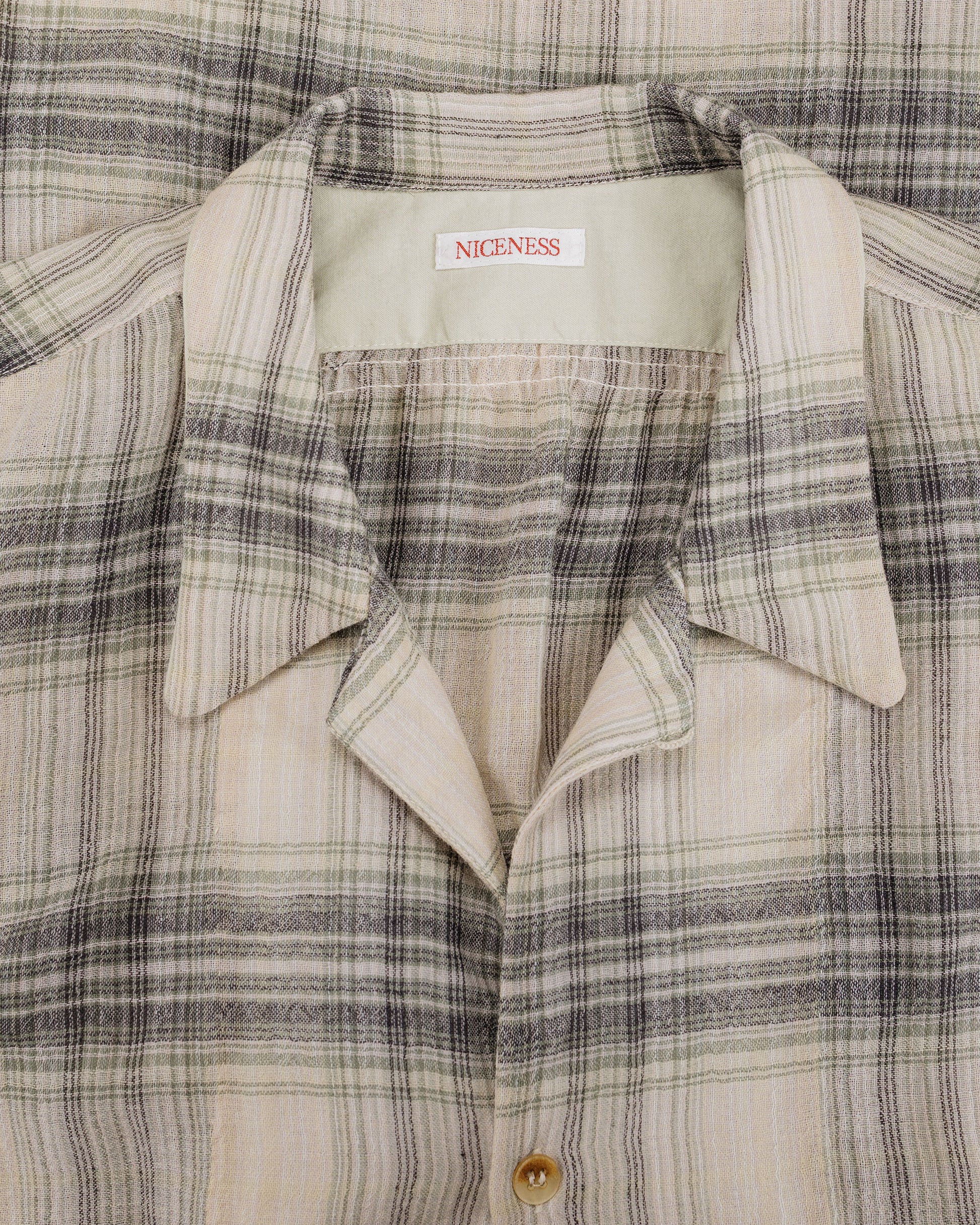 NICENESS Thom Open Collar Jacket Shirt Light Green