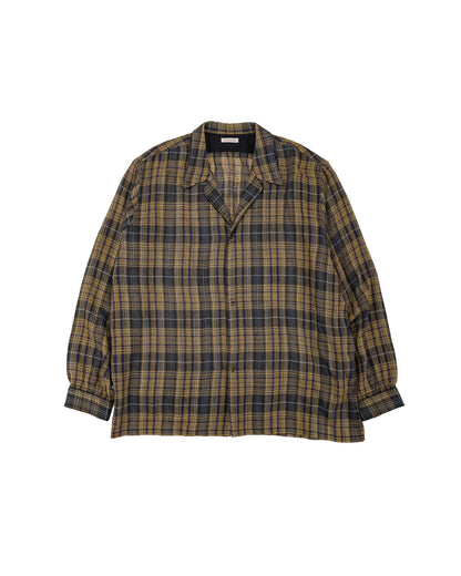 NICENESS Thom Open Collar Jacket Shirt Yellow