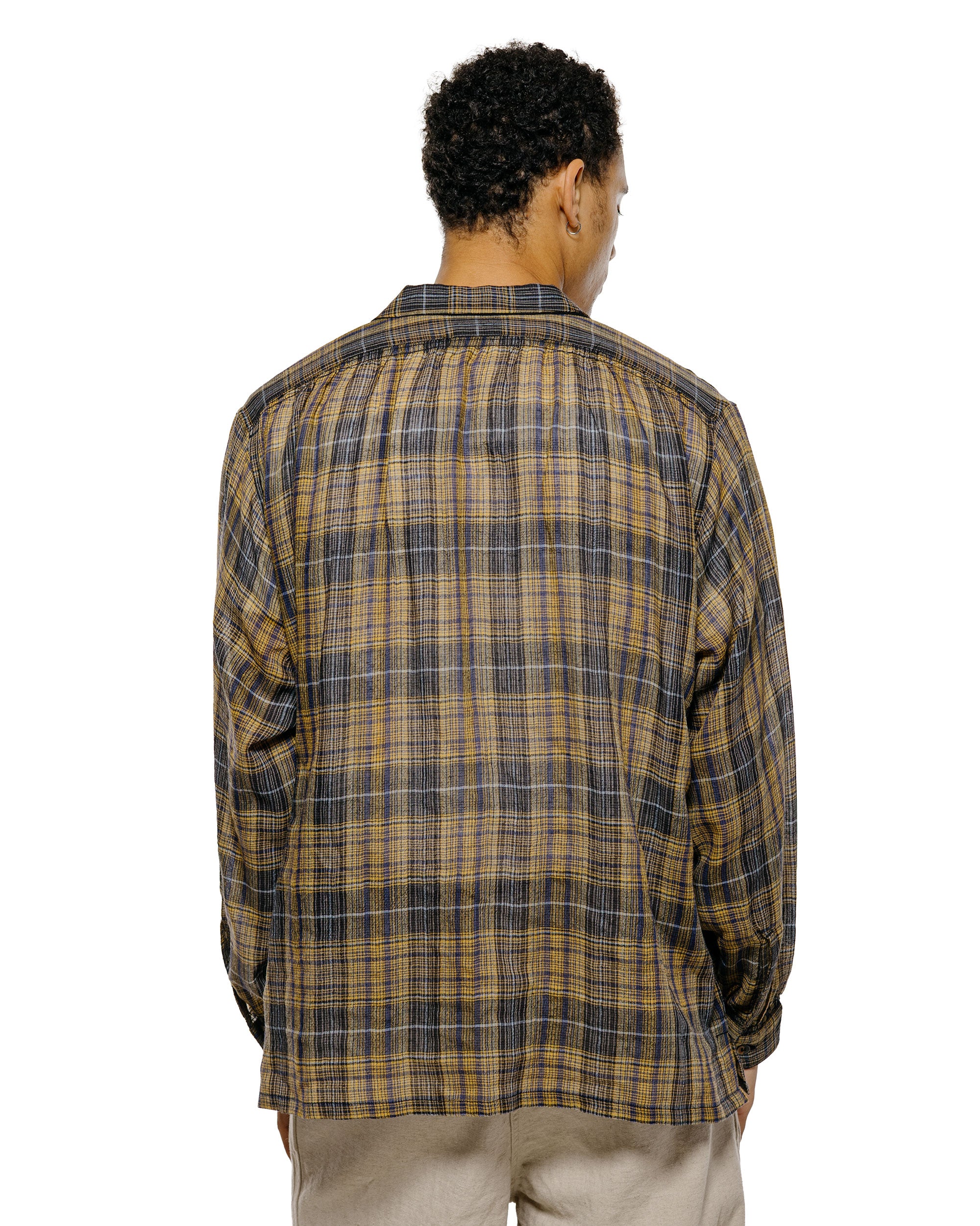 トップス NICENESS THOM OPEN COLLAR JACKET SHIRT L NICENESS Thom Open Collar Jacket Shirt Yellow