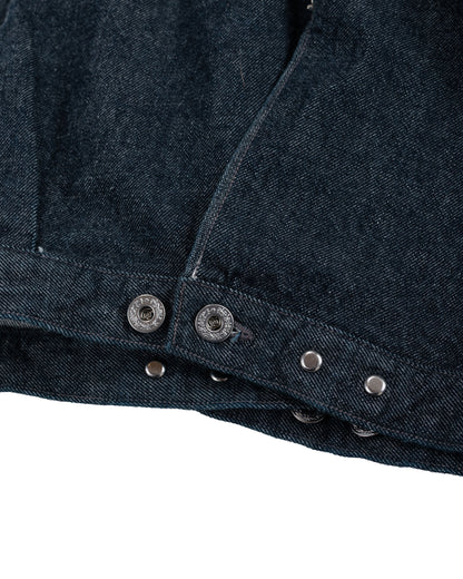 NICENESS Thornhill Raw Denim Tracker Jacket Indigo